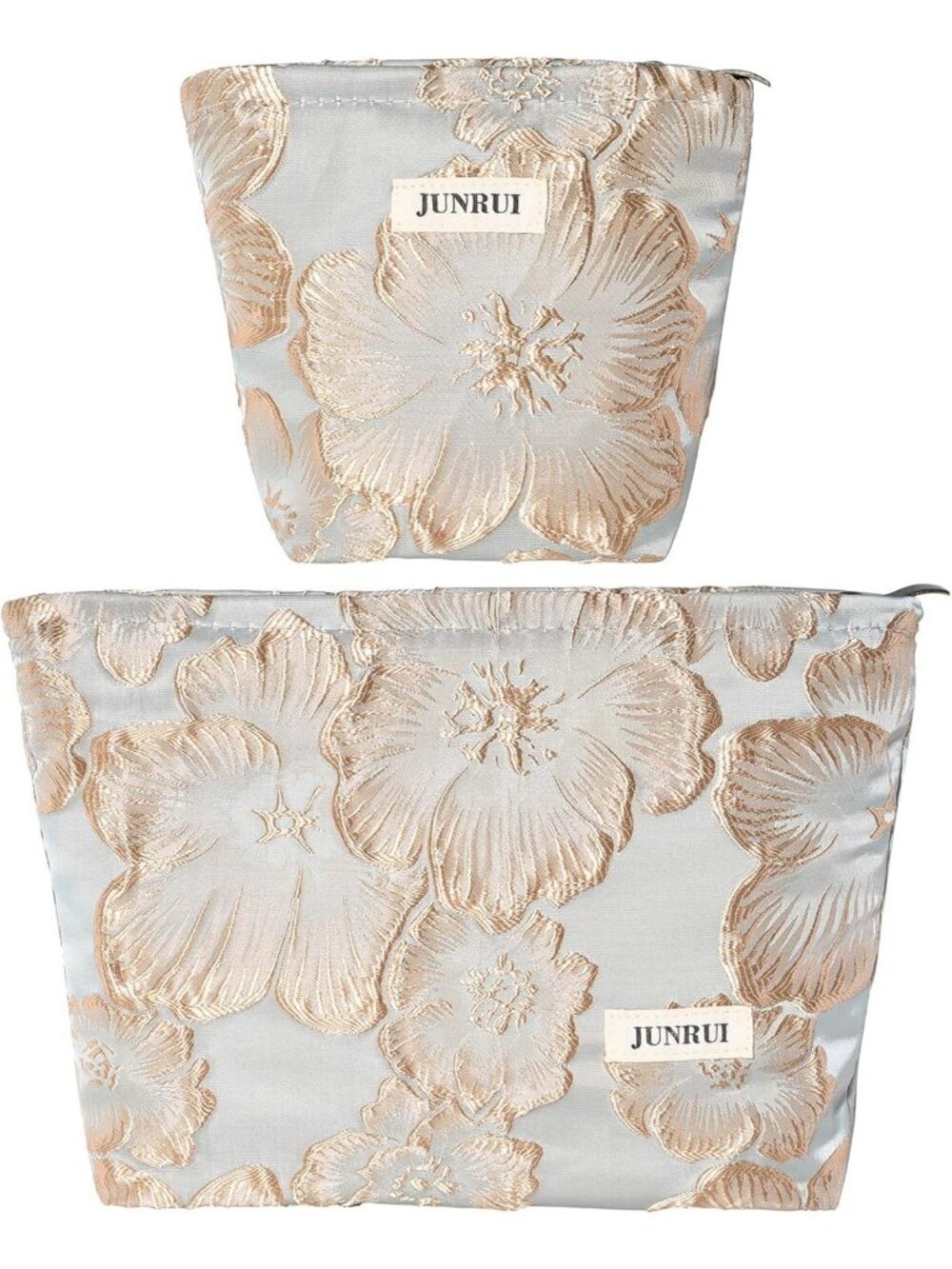 Chic Floral Embossed Makeup Bag | Elegant Cosmetic Pouch with Embroidery Design